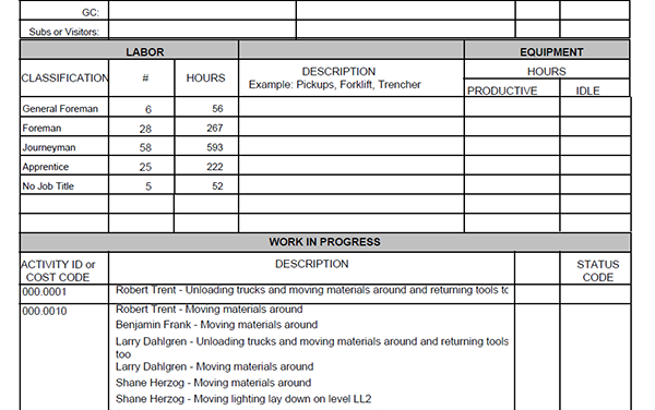 Daily Job Reports from About Time