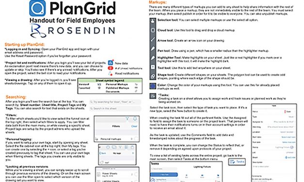 PlanGrid field training handout